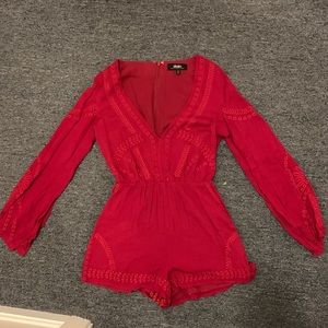 Lulus red long sleeve romper